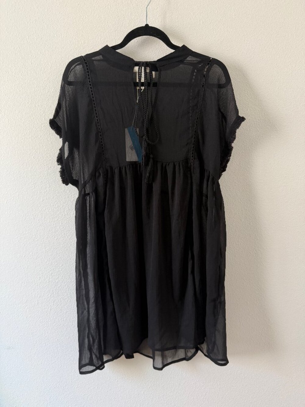 Bleu Rod Beattie Black Sheer Swim Cover Up Dress, One Size, NWT